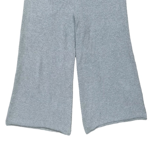 Free People Beach Dark Gray Knit High Rise Cropped Wide Leg Pants Size Large - Picture 3 of 6
